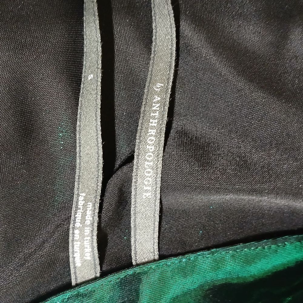 Anthropologie Gillian Liquid Shine Green Long Sleeve Button Down Shirt Size S - Picture 12 of 12